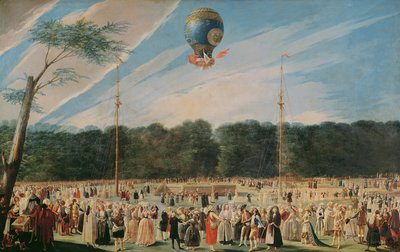 The Ascent of the Montgolfier Balloon at Aranjuez, c.1764 by Antonio Carnicero